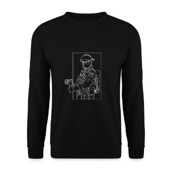 Feuerwehrmann - Unisex Pullover - Schwarz - Vorne - Alina (178cm) & Michal (187cm)