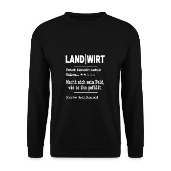 Landwirt Agronom Definition Geschenk Shirt lustig - Unisex Pullover - Schwarz - Vorne - Alina (178cm) & Michal (187cm)
