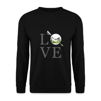 Randonnée en montagne servus alpin « randonnée sentier de montagne » - Sweat-shirt Unisexe - noir - Devant - Alina (178cm) & Michal (187cm)