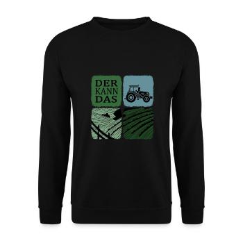 Traktorfahrer Traktor kann das Erntezeit - Unisex Pullover - Schwarz - Vorne - Alina (178cm) & Michal (187cm)
