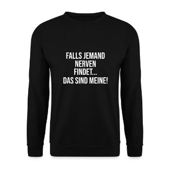 Falls jemand Nerven findet das sind meine - Unisex Pullover - Schwarz - Vorne - Alina (178cm) & Michal (187cm)