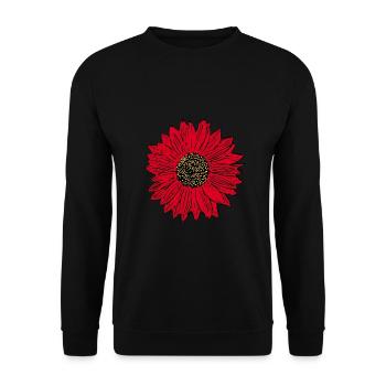Flower Red Red Flower Flowers Red Red Flowers - Unisex Sweatshirt - black - Front - Alina (178cm) & Michal (187cm)