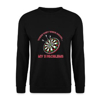 Dart Dartboard Dartpfeil - Unisex Pullover - Schwarz - Vorne - Alina (178cm) & Michal (187cm)