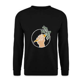 Végétalien, végétalien, - Sweat-shirt Unisexe - noir - Devant - Alina (178cm) & Michal (187cm)