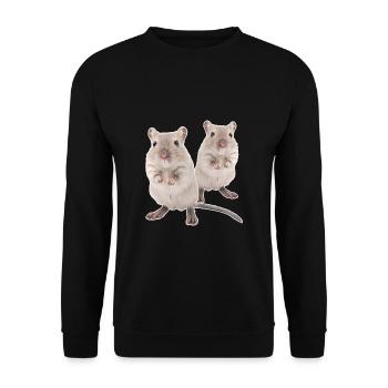 Rennmaus Gerbils Souris de course du désert - Sweat-shirt Unisexe - noir - Devant - Alina (178cm) & Michal (187cm)
