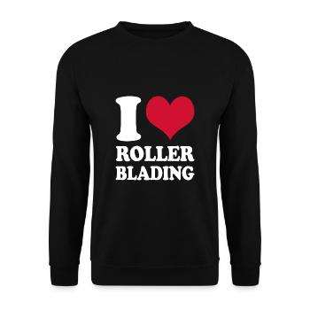 I Love Rollerblading - Unisex Sweatshirt - black - Front - Alina (178cm) & Michal (187cm)