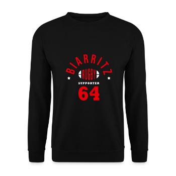 Rugby Biarritz supporter club biarritz 64 - Sweat-shirt Unisexe - noir - Devant - Alina (178cm) & Michal (187cm)
