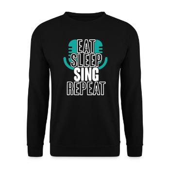 manger de la musique de sommeil répéter - Sweat-shirt Unisexe - noir - Devant - Alina (178cm) & Michal (187cm)