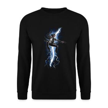 23F 0066 bk - Unisex Sweatshirt - black - Front - Alina (178cm) & Michal (187cm)