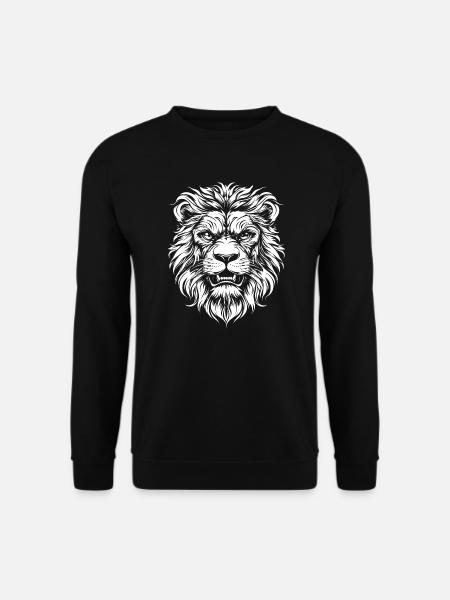 Löwe Portrait Wildlife Africa Tiere - Unisex Pullover - Schwarz