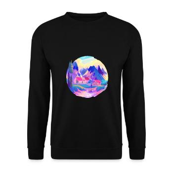crystalline landscape nature 2 - Unisex Sweatshirt - black - Front - Alina (178cm) & Michal (187cm)