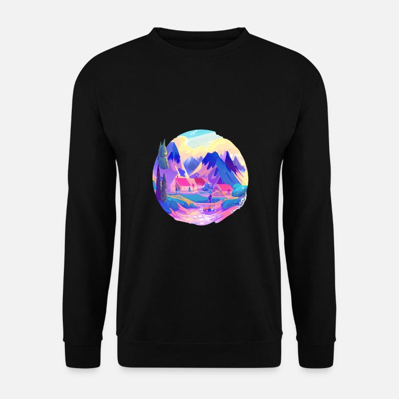 crystalline landscape nature 2 - Unisex Sweatshirt - black