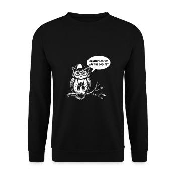 Ornithologists are the coolest funny owl - Unisex Sweatshirt - black - Front - Alina (178cm) & Michal (187cm)