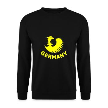 Die Kraft aus Deutschland - Unisex Pullover - Schwarz - Vorne - Alina (178cm) & Michal (187cm)