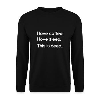J’aime le café J’aime dormir C’est profond - Sweat-shirt Unisexe - noir - Devant - Alina (178cm) & Michal (187cm)