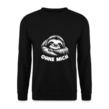 Faultier jetzt nur keinen Stress lustiger Spruch - Unisex Pullover - Schwarz - Vorne - Alina (178cm) & Michal (187cm)
