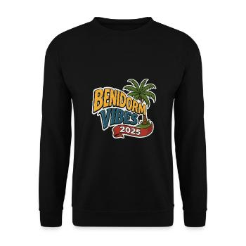Benidorm Vibes 2025 - Unisex Sweatshirt - black - Front - Alina (178cm) & Michal (187cm)
