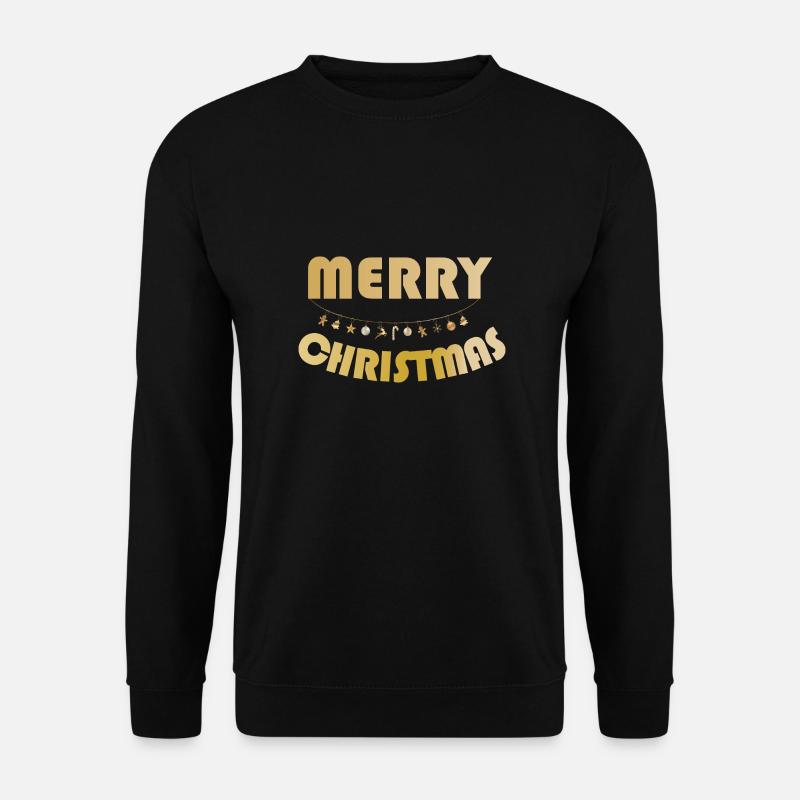 MERRY CHRISTMAS goldene Lichterkette - Unisex Pullover - Schwarz