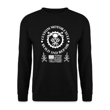 Biker Motorcycle Motorcyclist Mechanic Gift - Unisex Sweatshirt - black - Front - Alina (178cm) & Michal (187cm)