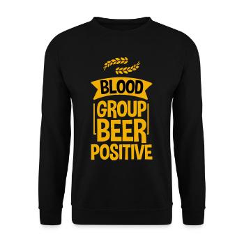 Blood Group Beer Positive 4 - Unisex Sweatshirt - black - Front - Alina (178cm) & Michal (187cm)