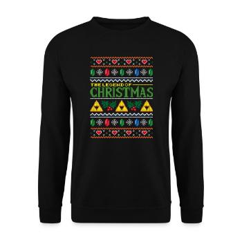 Ugly Christmas Sweater (Legendary Christmas) - Unisex Sweatshirt - black - Front - Alina (178cm) & Michal (187cm)