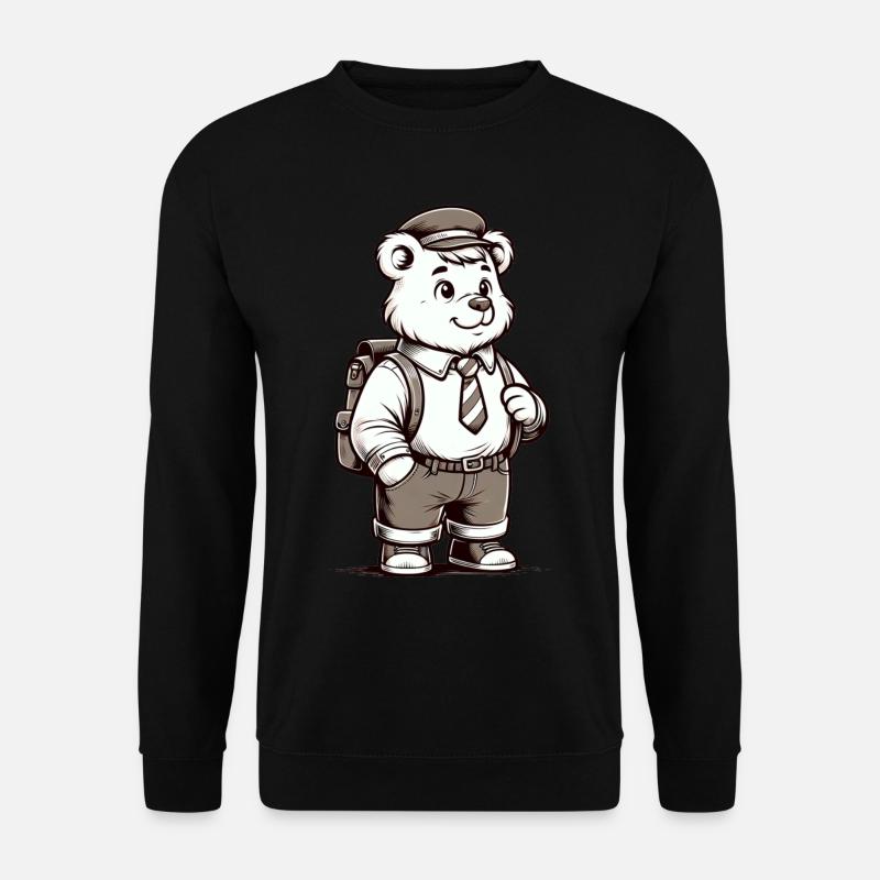 Cute Schoolboy Bear - Unisex Pullover - Schwarz