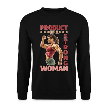 Product Of A Strong Woman - Unisex Pullover - Schwarz - Vorne - Alina (178cm) & Michal (187cm)