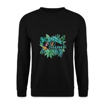 2022 Schulkind Tropische Pflanzen - Unisex Pullover - Schwarz - Vorne - Alina (178cm) & Michal (187cm)