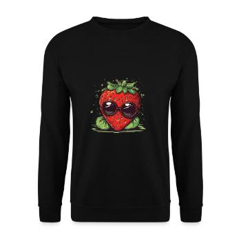 Fraise de dessin animé cool avec des lunettes de soleil - Sweat-shirt Unisexe - noir - Devant - Alina (178cm) & Michal (187cm)