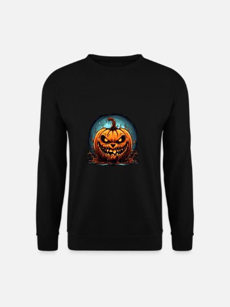 Gruseliger Horror Kürbis - Halloween Motiv - Unisex Pullover - Schwarz