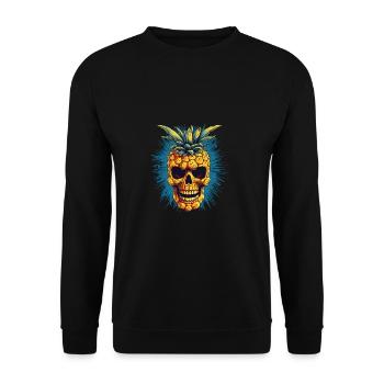 Horror Skull Pineapple - Happy Halloween - Unisex Sweatshirt - black - Front - Alina (178cm) & Michal (187cm)