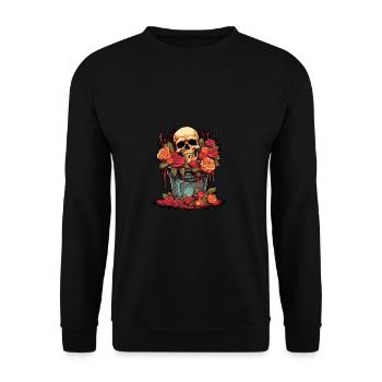 Spooky Horror Floral Bouquet - Happy Halloween - Unisex Sweatshirt - black - Front - Alina (178cm) & Michal (187cm)