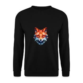 Geometric fox head in triangle look - Unisex Sweatshirt - black - Front - Alina (178cm) & Michal (187cm)