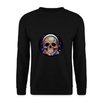 Psychedelic Space Skull - Unisex Sweatshirt - black - Front - Alina (178cm) & Michal (187cm)