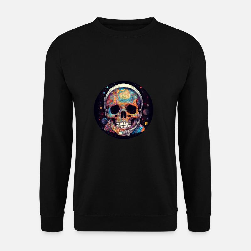 Psychedelic Space Skull - Unisex Sweatshirt - black