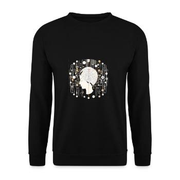 Gehirn Strukturen - Surreale Kunst - Unisex Pullover - Schwarz - Vorne - Alina (178cm) & Michal (187cm)