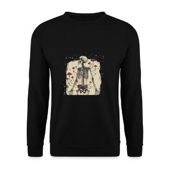 Morbid Horror Toadstool Skeleton - Unisex Sweatshirt - black - Front - Alina (178cm) & Michal (187cm)