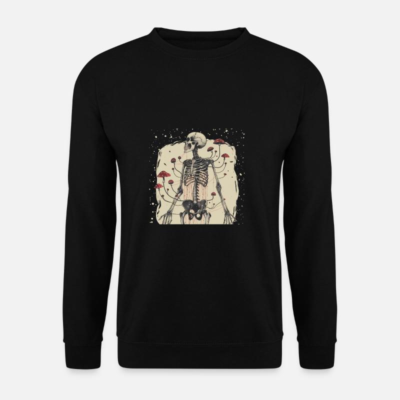 Morbides Horror Fliegenpilz Skelett - Unisex Pullover - Schwarz