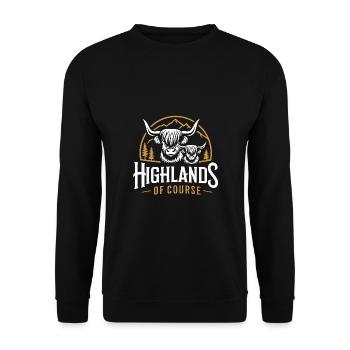 Highlands natürlich liebe meine Scottish Highlands - Unisex Pullover - Schwarz - Vorne - Alina (178cm) & Michal (187cm)