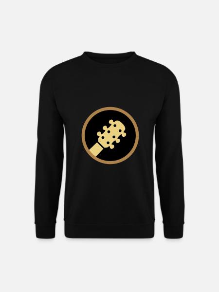 ★ Designfarben änderbar ★ Kopf einer Gitarre Kreis - Unisex Pullover - Schwarz