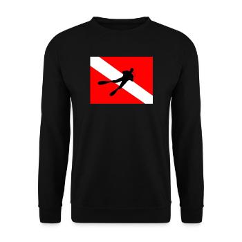 Taucherflagge - Unisex Pullover - Schwarz - Vorne - Alina (178cm) & Michal (187cm)