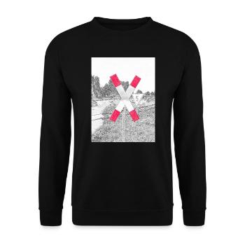 St. Andrew's Cross I - Unisex Sweatshirt - black - Front - Alina (178cm) & Michal (187cm)