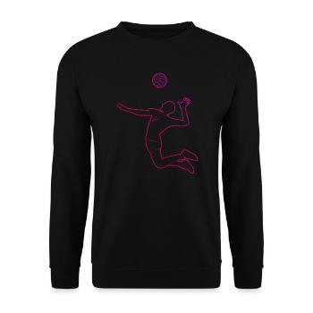 Damen Volleyballer Herren Volleyballspielen - Unisex Pullover - Schwarz - Vorne - Alina (178cm) & Michal (187cm)