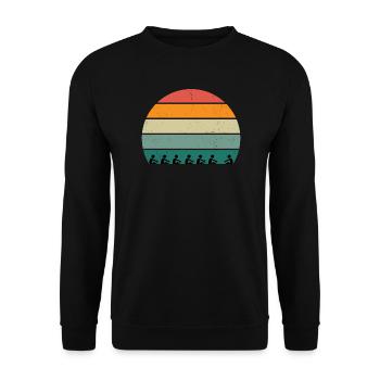 Aviron au coucher du soleil - Sweat-shirt Unisexe - noir - Devant - Alina (178cm) & Michal (187cm)