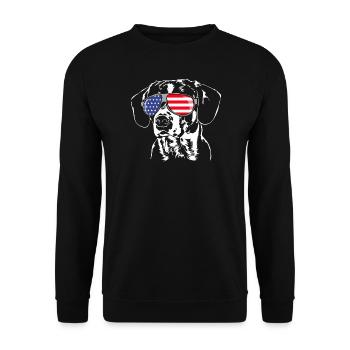 BUNNY DOGGY Drapeau américain USA Wilsigns - Sweat-shirt Unisexe - noir - Devant - Alina (178cm) & Michal (187cm)