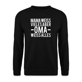 Oma - Unisex Pullover - Schwarz - Vorne - Alina (178cm) & Michal (187cm)
