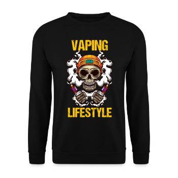 E-cigarette steaming vaporizer vaping t-shirt - Unisex Sweatshirt - black - Front - Alina (178cm) & Michal (187cm)