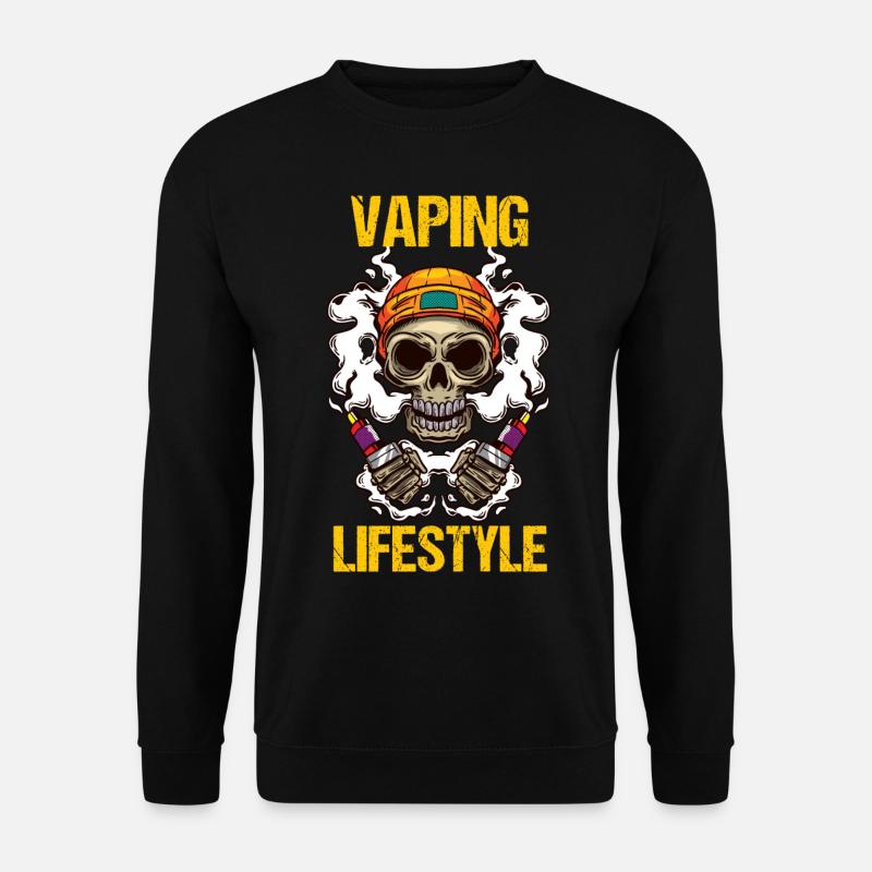 E-cigarette steaming vaporizer vaping t-shirt - Unisex Sweatshirt - black