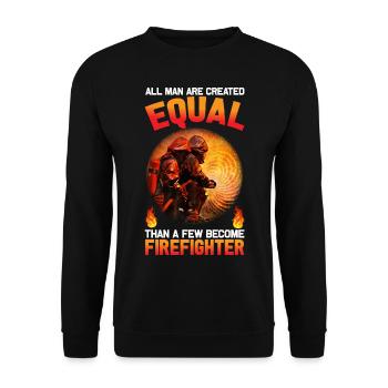 Fire Fighter I Firefighter - Unisex Sweatshirt - black - Front - Alina (178cm) & Michal (187cm)