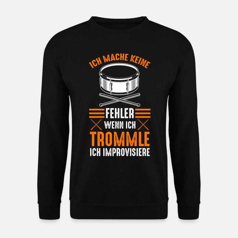 Trommel Drummer Musikschule Trommler Musik - Unisex Pullover - Schwarz